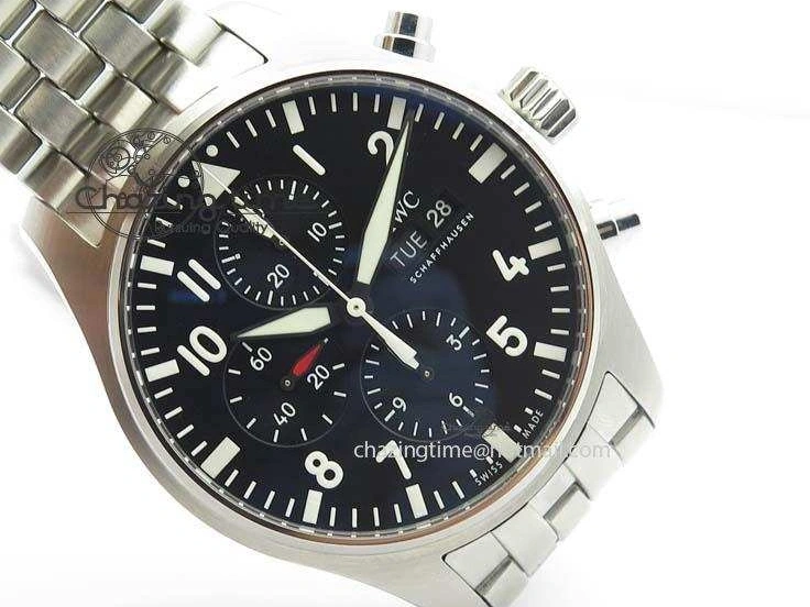 MIROTIME 1231 WaterResistant Pilot Chrono 2016 IW377710 ZF 1:1 Best Edition Black Dial On SS Bracelet A7750 V 7277